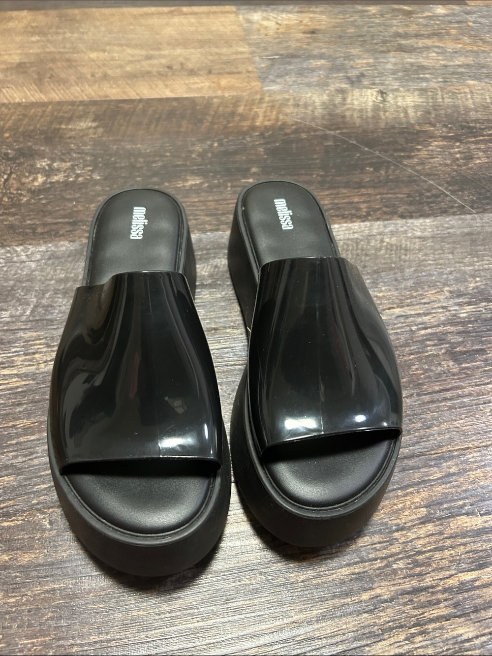 Melissa Black Platform Slide Sandals